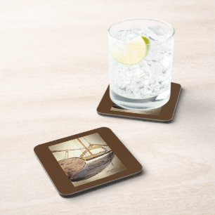 Segelboot-Sketch aus Holz - Untersetzer aus Kunsts