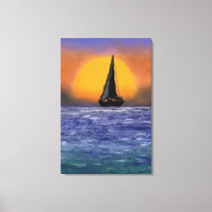 Segelboot Sonnenuntergang Leinwanddruck - Malerei