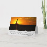 Segelboot Sonnenuntergang mit Bibel Verse