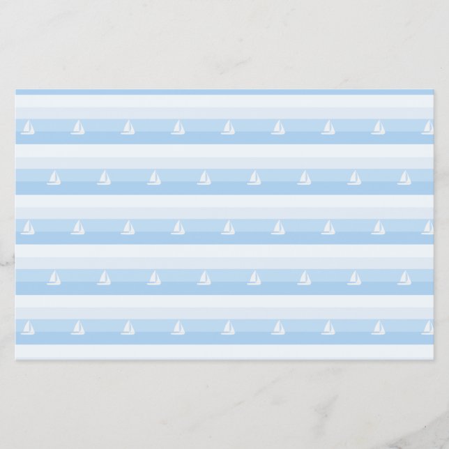 Segelboot Streifen Scrapbooking Papier (Vorne)