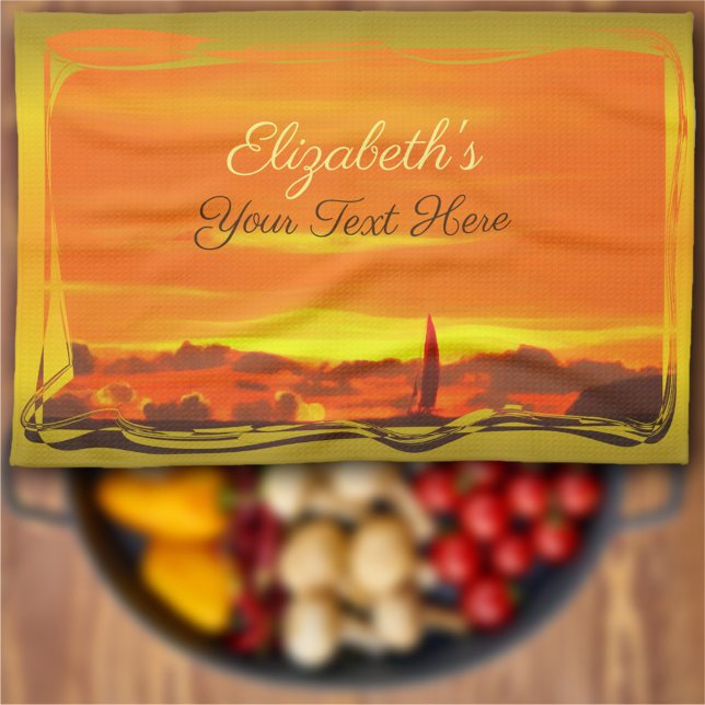 Segelboot Sunset 1300 Geschirrtuch (Von Creator hochgeladen)