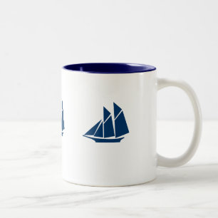 Segelboot-Tasse Zweifarbige Tasse