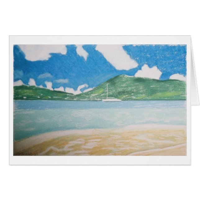 Segelboot u. Meerblick (Vorderseite (Horizontal))