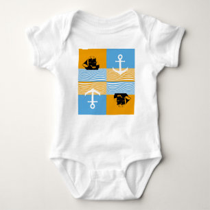 Segelboot und Ankermuster Baby Strampler