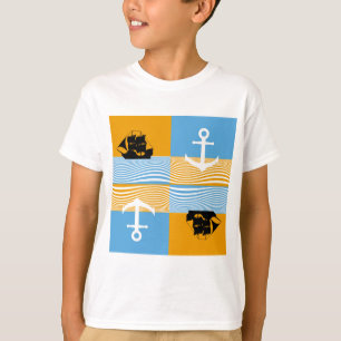 Segelboot und Ankermuster T-Shirt
