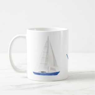 Segelboot und Blue Anchor Nautic Kaffeetasse