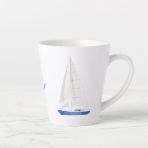 Segelboot und Blue Anchor Nautic Milchtasse