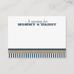 Segelboot und Blue Stripes Babydusche Begleitkarte