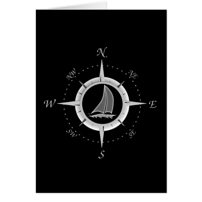 Segelboot und Compass-Rose (Vorne)