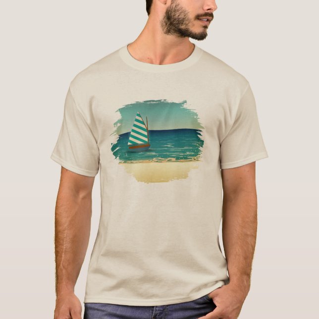 Segelboot und Meer T-Shirt (Vorderseite)