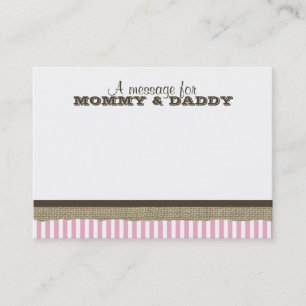 Segelboot und rosa Streifen Babydusche Telefonnummerkarte