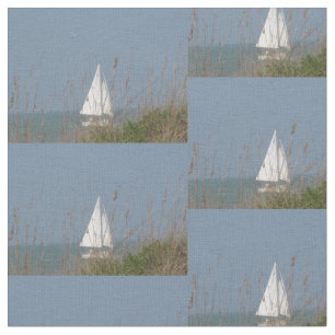 Segelboot und Seegras Stoff