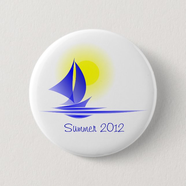 Segelboot und Sonne Button (Vorderseite)