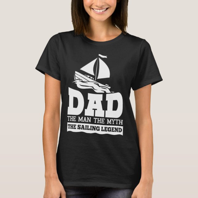 Segelboot Vater Bootsfahrt Vatertag T-Shirt (Vorderseite)