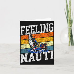 Segelboot-Vater Retro-Vintage-Gefühl nauti Karte