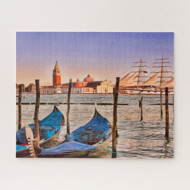 Segelboot Venedig, Italien mit Gondeln Puzzle (Horizontal)