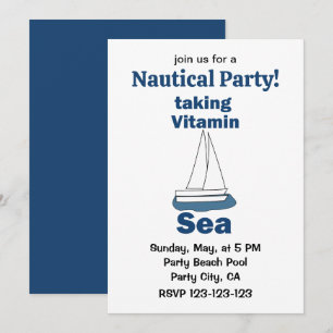 Segelboot Vitamin Meer Lustige Nautilsche Party Einladung