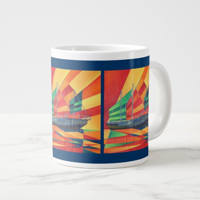 Segelboot weg Junk Pleasure Jumbo-Tasse (Vorderseite Rechts)