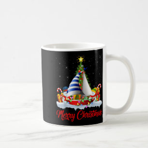 Segelboot Weihnachtsbaum Beleuchtung Santa Segelbo Kaffeetasse