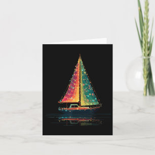 Segelboot Weihnachtsgrafik Lichter Segler Liebhabe Karte