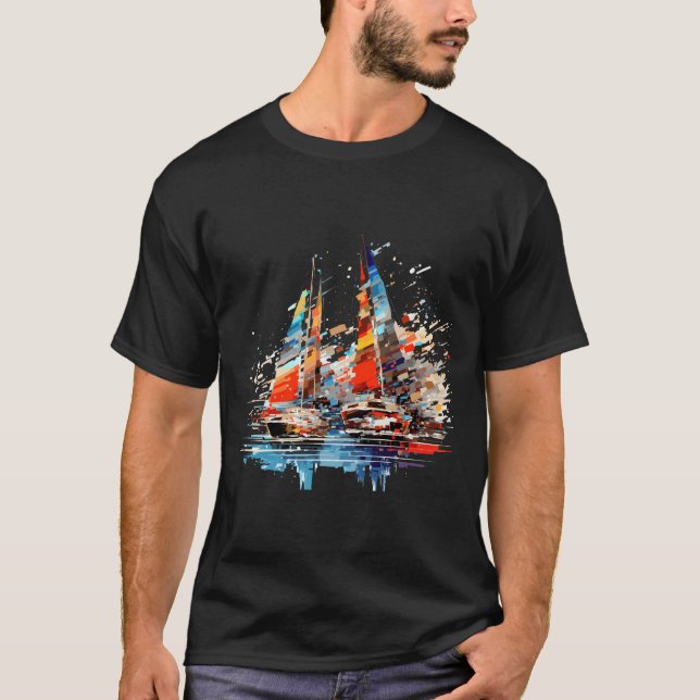 Segelboot Weltmeer Schönheit Entdeckungsreise nach T-Shirt (Vorderseite)