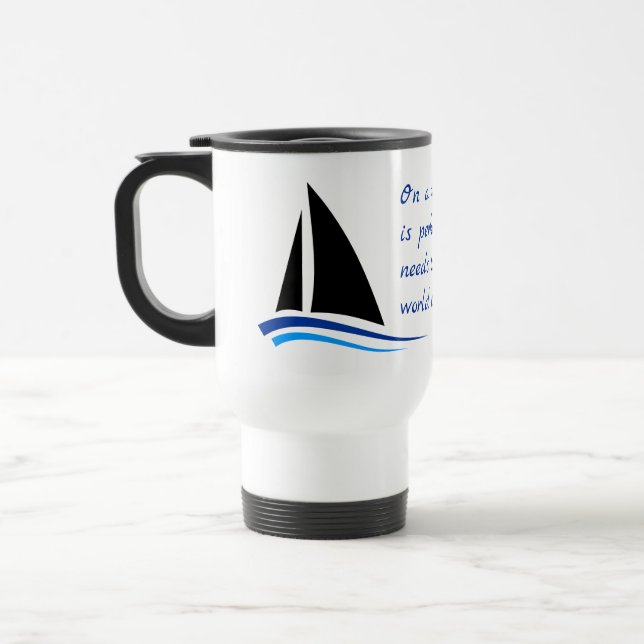 Segelboot, Windsurfen und Schönheitsangebot Reisebecher (Links)