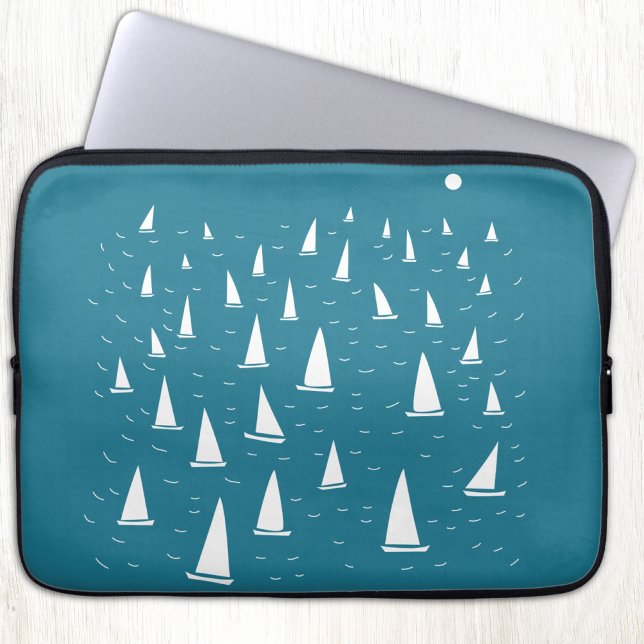 Segelboot Yacht Nautical Laptopschutzhülle (Sailing boat or yacht art laptop case or sleeve)