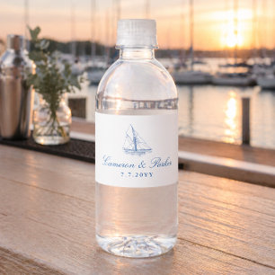 Segelboot Yachtclub Hochzeitsgeschenk Wasserflaschenetikett