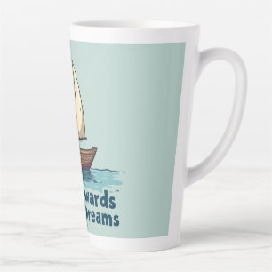 Segelboot Zitat mit maritimem Vintage-Charme Milchtasse