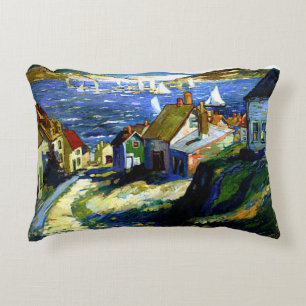 Segelboote am Hafen, Kunstmalerei Dekokissen