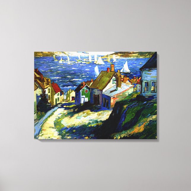 Segelboote am Hafen, Kunstmalerei Leinwanddruck (Vorderseite)