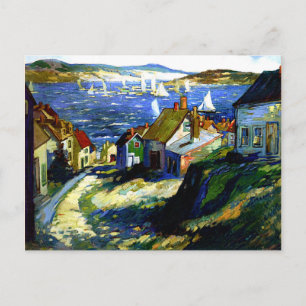 Segelboote am Hafen, Kunstmalerei Postkarte