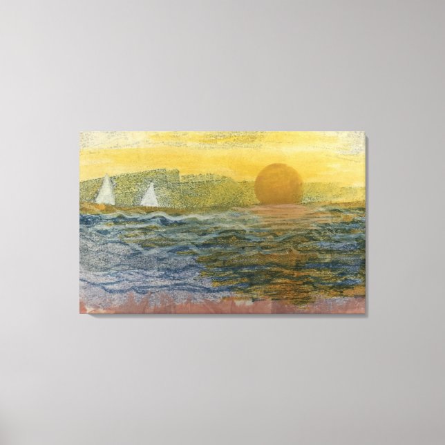 Segelboote am Horizont Leinwanddruck (Vorderseite)