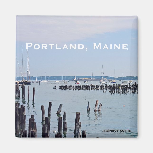 Segelboote an der Küste des alten Hafens, Portland Magnet (Vorne)