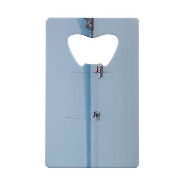 Segelboote auf dem Fluss Geldbeutel Flaschenöffner (Vorderseite)