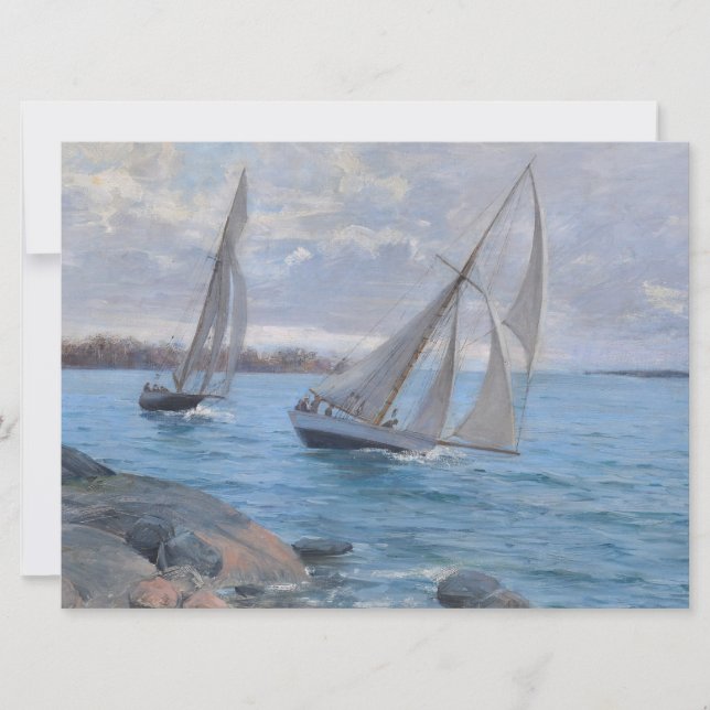 Segelboote auf dem Fluss Karte (Vorderseite)