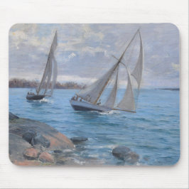 Segelboote auf dem Fluss Mousepad