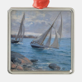 Segelboote auf dem Fluss Ornament Aus Metall