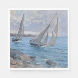 Segelboote auf dem Fluss Serviette