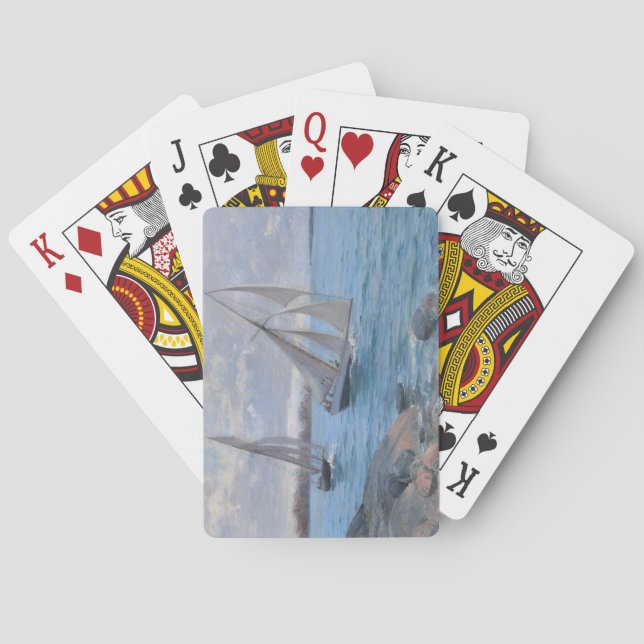 Segelboote auf dem Fluss Spielkarten (Rückseite)