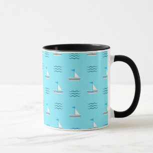 Segelboote auf dem Muster "Blaues Meer" Tasse