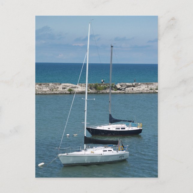 Segelboote auf dem Ontariosee Postkarte (Vorderseite)