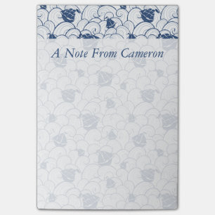 Segelboote auf dem Seemuster addieren Ihren Post-it Klebezettel