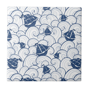 Segelboote auf dem Seemuster Fliese