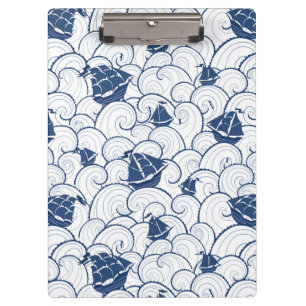 Segelboote auf dem Seemuster Klemmbrett