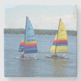 Segelboote auf dem Silbersee Steinuntersetzer