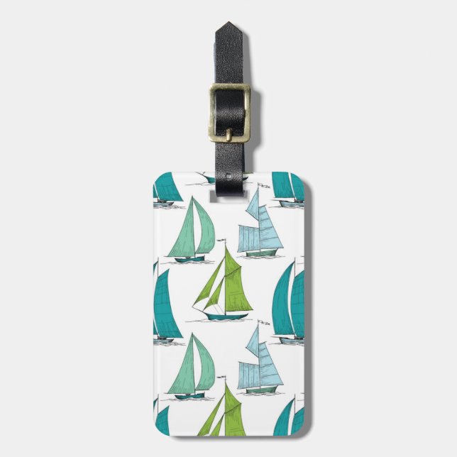 Segelboote auf dem Wasser-Muster Gepäckanhänger (Vorderseite vertikal)