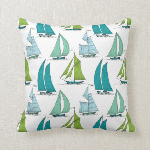 Segelboote auf dem Wasser-Muster Kissen