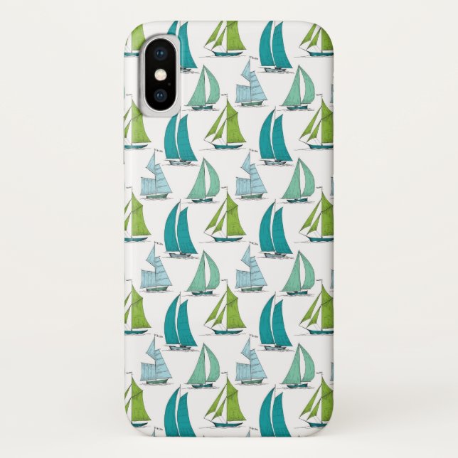 Segelboote auf dem Wassermuster Case-Mate iPhone Hülle (Rückseite)