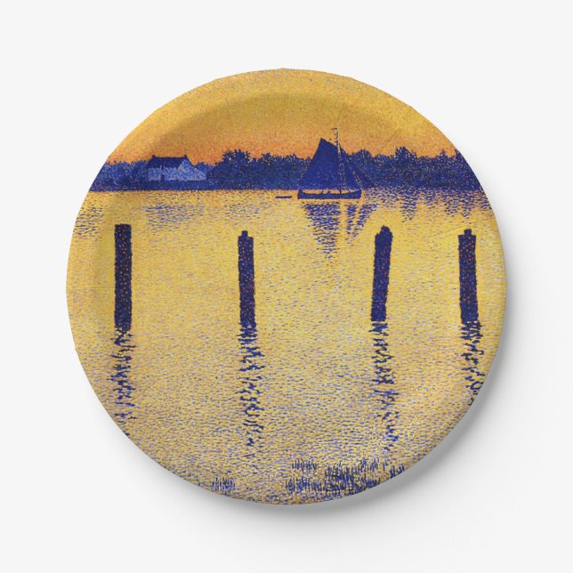 Segelboote auf der Schelde (Belgien) Pappteller (Vorderseite)